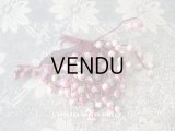 アンティーク シルク製　ピンクの実の布花  