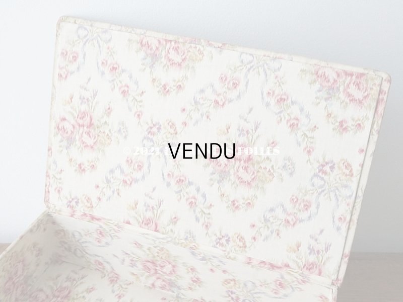 画像11: 1900年代 アンティーク 薄紫色のリボン & 薔薇のガーランド  カルトナージュボックス