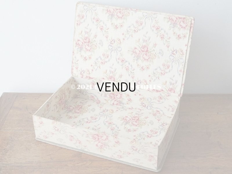 画像10: 1900年代 アンティーク 薄紫色のリボン & 薔薇のガーランド  カルトナージュボックス