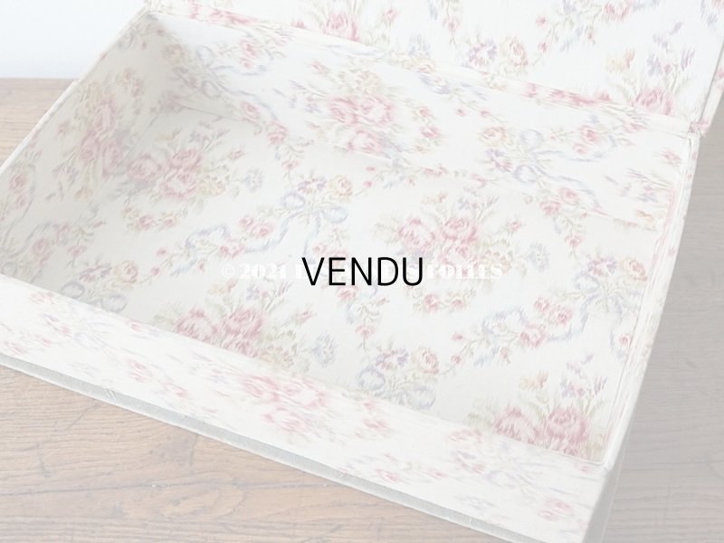 画像12: 1900年代 アンティーク 薄紫色のリボン & 薔薇のガーランド  カルトナージュボックス