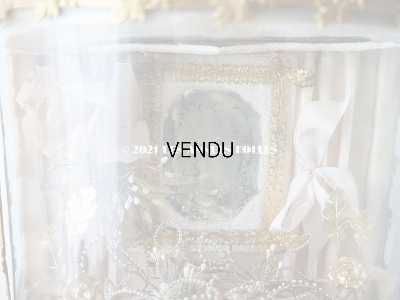 画像11: アンティーク グローブ・ド・マリエ  淡いピンクオレンジ ベルベットのクッション