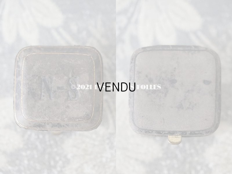 画像3: 19世紀末 アンティーク 本革製 イニシャル入り リングボックス　黒 ジュエリーボックス