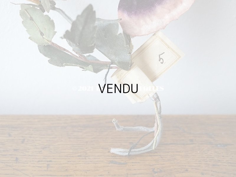 画像4: 1900年代 アンティーク パンジーの大きな布花 ラベル付 