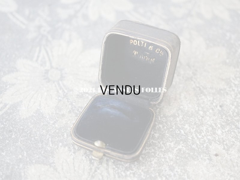 画像7: 19世紀末 アンティーク 本革製 イニシャル入り リングボックス　黒 ジュエリーボックス