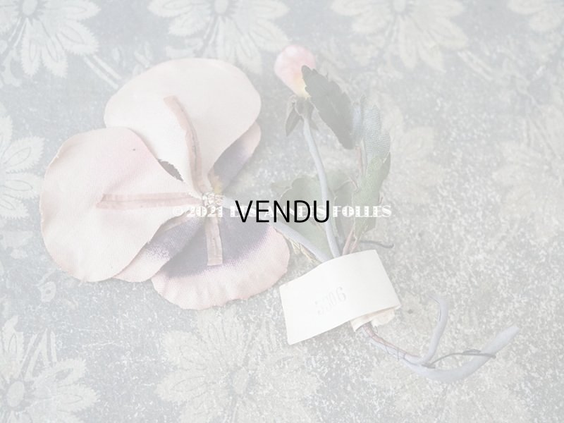 画像7: 1900年代 アンティーク パンジーの大きな布花 ラベル付 