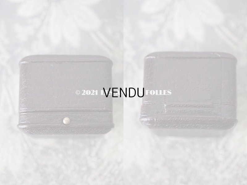 画像4: 1900年 アンティーク 本革製 イニシャル入り J.D リングボックス ボルドー&ブラウン ジュエリーボックス