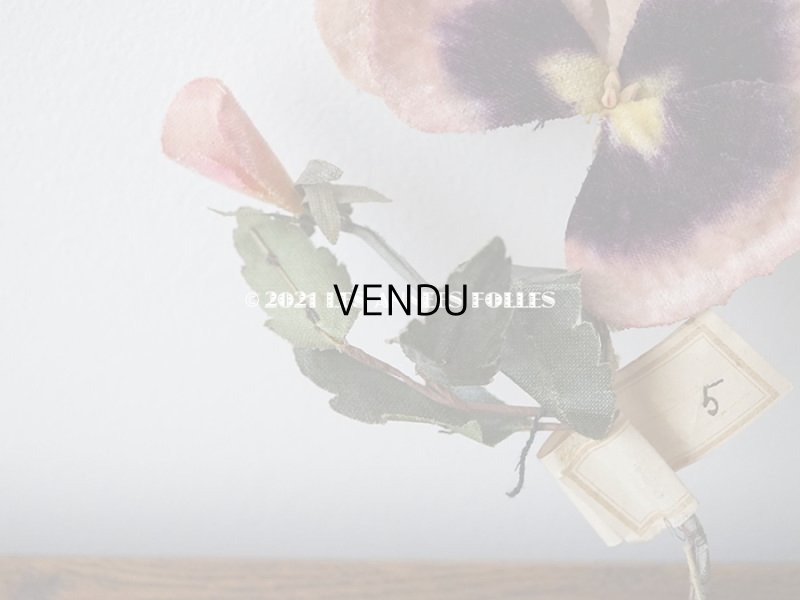 画像3: 1900年代 アンティーク パンジーの大きな布花 ラベル付 