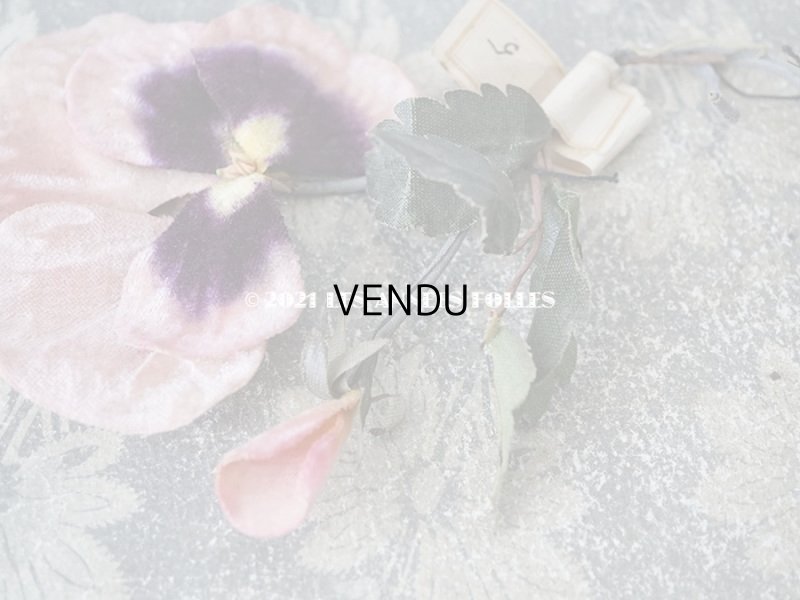 画像5: 1900年代 アンティーク パンジーの大きな布花 ラベル付 