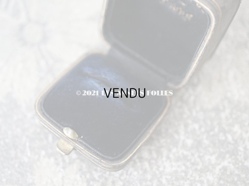 画像8: 19世紀末 アンティーク 本革製 イニシャル入り リングボックス　黒 ジュエリーボックス