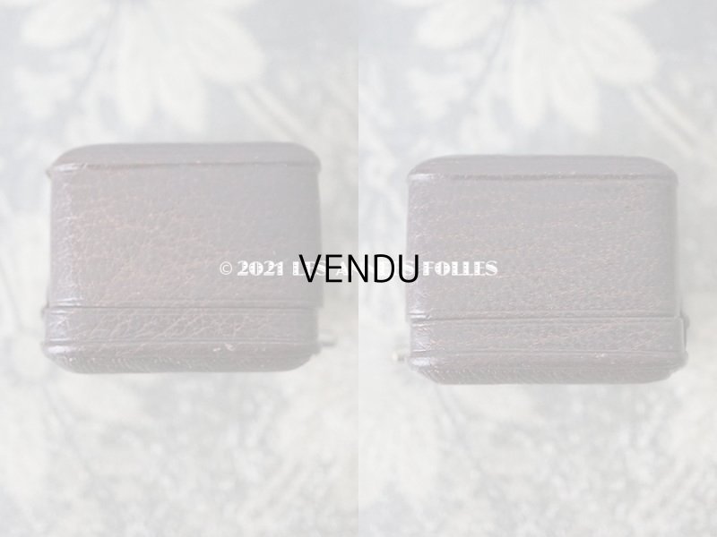 画像5: 1900年 アンティーク 本革製 イニシャル入り J.D リングボックス ボルドー&ブラウン ジュエリーボックス