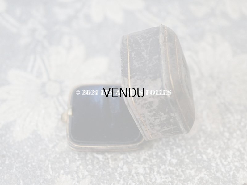 画像6: 19世紀末 アンティーク 本革製 イニシャル入り リングボックス　黒 ジュエリーボックス