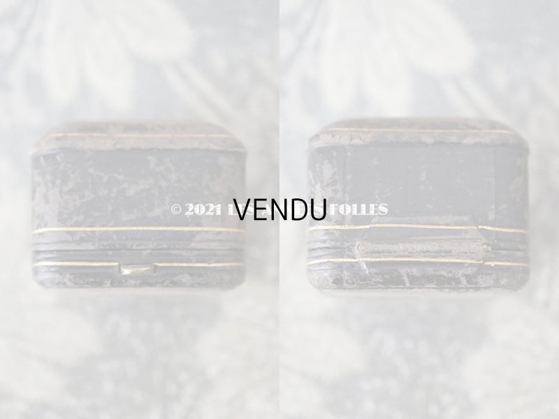 画像4: 19世紀末 アンティーク 本革製 イニシャル入り リングボックス　黒 ジュエリーボックス