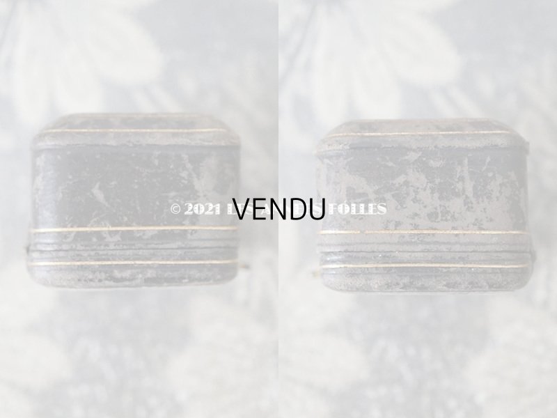 画像5: 19世紀末 アンティーク 本革製 イニシャル入り リングボックス　黒 ジュエリーボックス