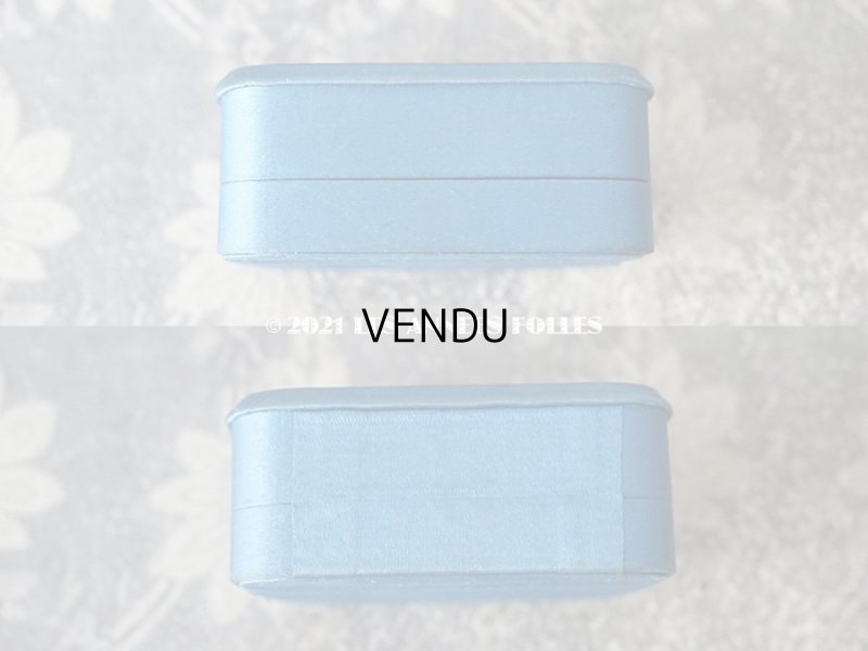 画像6: 1900年代 アンティーク  シルクサテンのジュエリーボックス  ブルーシェル