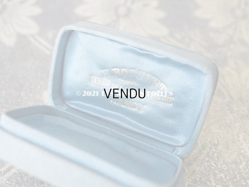 画像8: 1900年代 アンティーク  シルクサテンのジュエリーボックス  サックスブルー