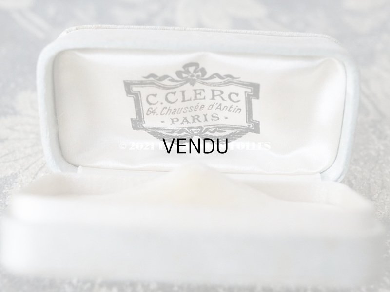 画像10: 1900年代 アンティーク  シルクサテンのジュエリーボックス  パールブルー