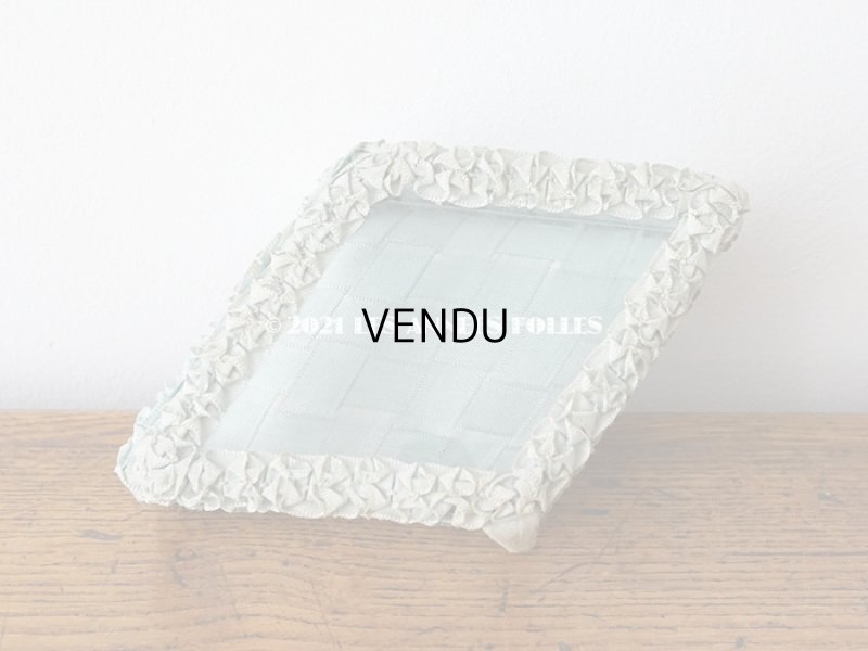 画像8: アンティーク リボンワークのジュエリーボックス スモーキーブルー ガラスケース