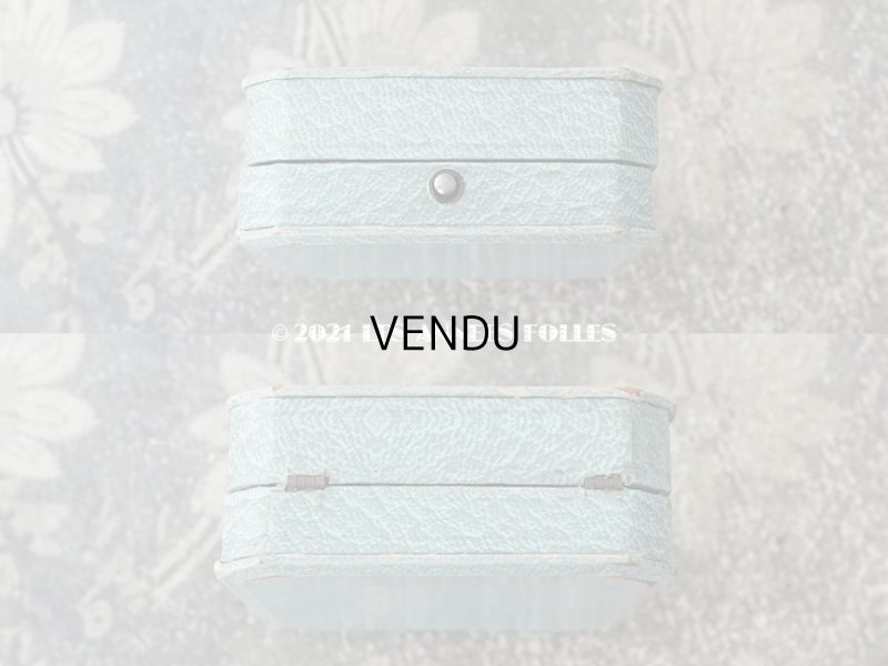 画像3: 1900年代 アンティーク ジュエリーボックス 金彩入り グレイッシュブルー