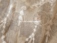 画像6: アンティーク カーテン (ペア) リボン柄 アイボリー＆キャメル色 85〜120cm幅×高さ275cmのカーテン2点