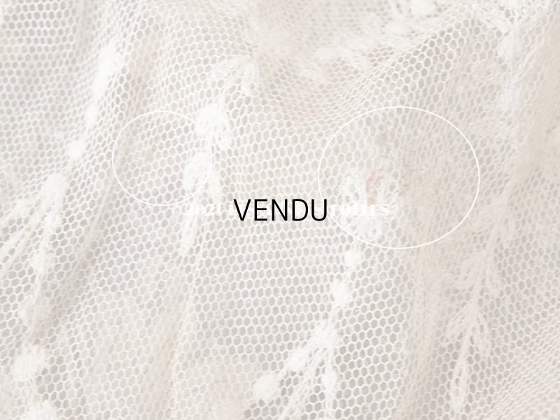 画像7: アンティーク カーテン (ペア) リボン柄 アイボリー＆キャメル色 85〜120cm幅×高さ275cmのカーテン2点