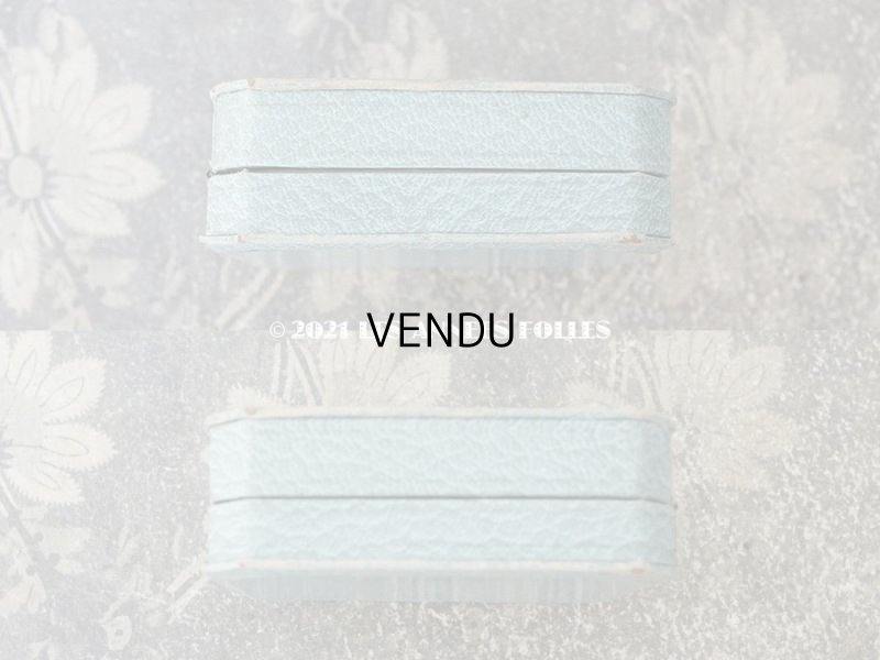 画像4: 1900年代 アンティーク ジュエリーボックス 金彩入り グレイッシュブルー