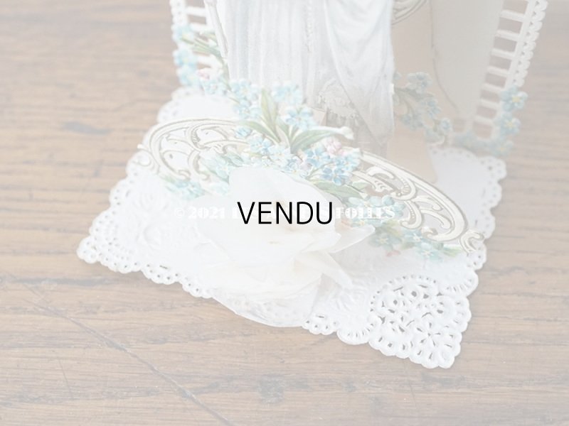 画像5: 1900年代 アンティーク  初聖体の立体カニヴェ 勿忘草 プルミエール・コミュニオン