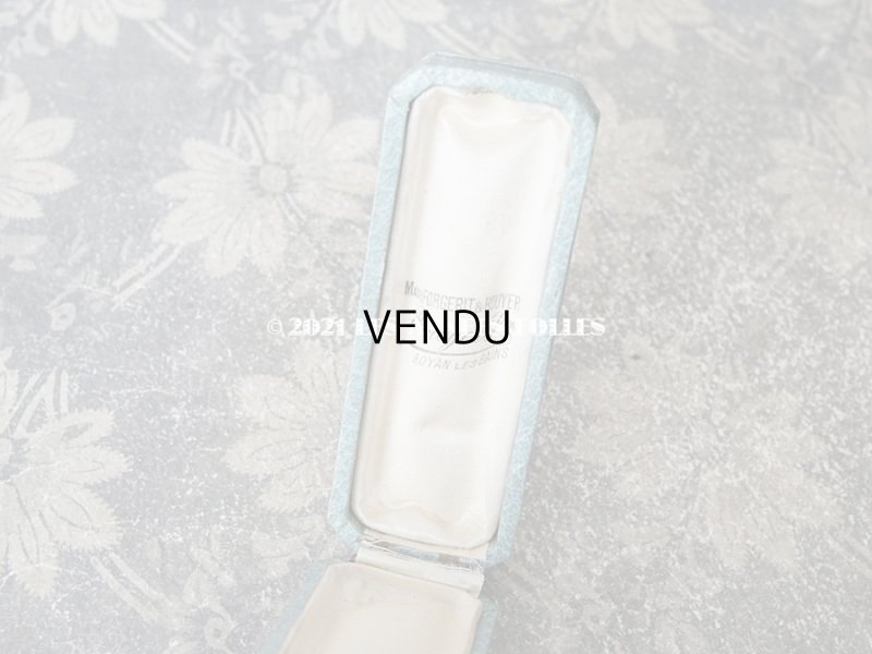 画像6: 1900年代 アンティーク ジュエリーボックス 金彩入り 淡いブルーグレー