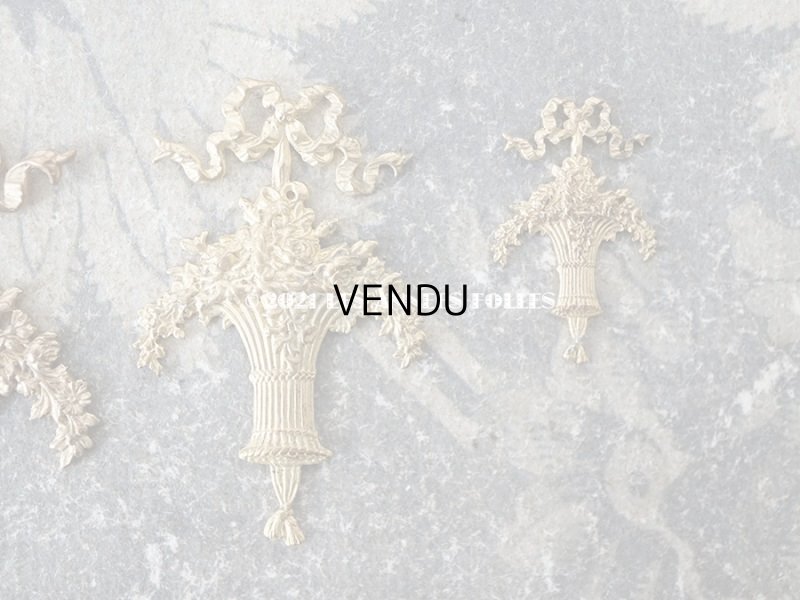 画像7: 1900年代 アンティーク  ローズパニエのオーナメント メタル製 サンプラー