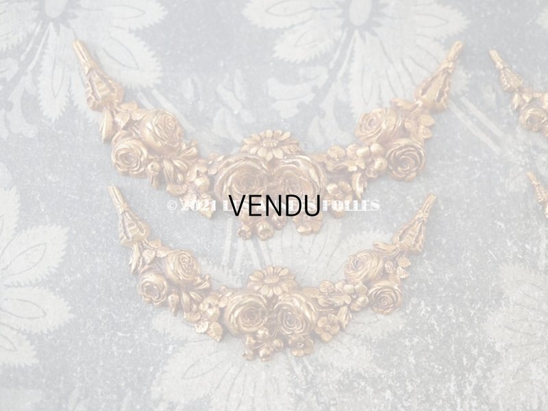 画像4: 1900年代 アンティーク  薔薇 & デイジーのガーランド メタル製 サンプラー