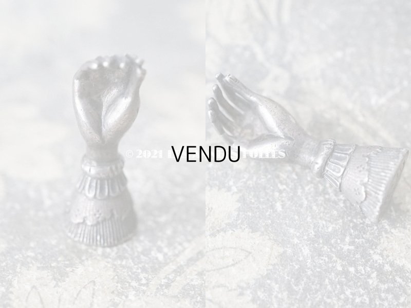 画像3: アンティーク 小さなシーリングスタンプ 手のモチーフ イニシャル 【C.D】4×1.6cm