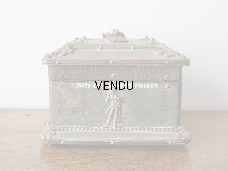 画像4: 19世紀 アンティーク ナポレオン3世時代 お菓子箱 ハンドル & 鍵穴　＆　脚付き チョコレートボックス 木箱 