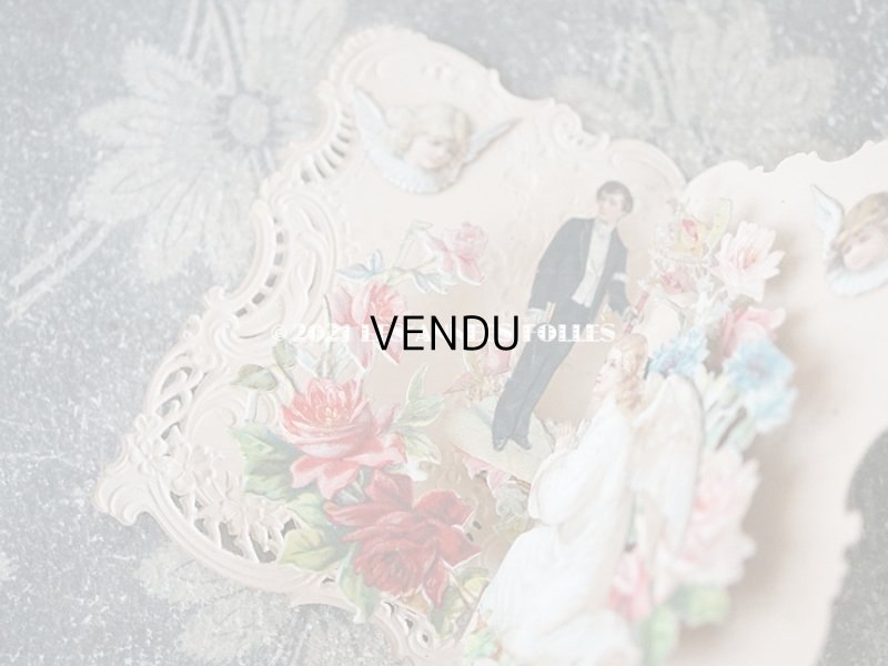 画像7: 1900年 アンティーク  初聖体の立体カード 見開き型 鈴蘭 & 勿忘草