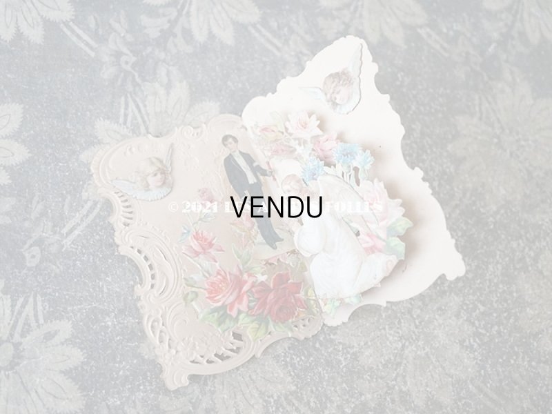 画像5: 1900年 アンティーク  初聖体の立体カード 見開き型 鈴蘭 & 勿忘草