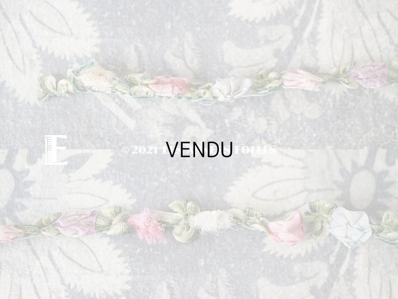 画像17: アンティーク シルク製 6色の薔薇のロココトリム