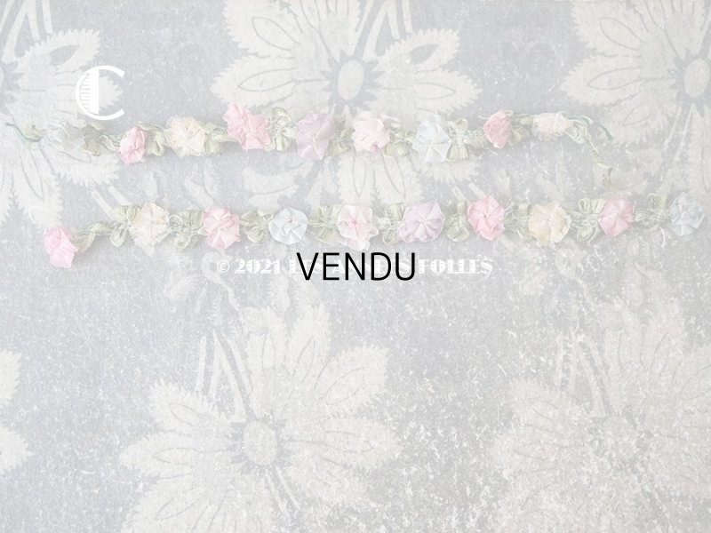 画像6: アンティーク シルク製 6色の薔薇のロココトリム