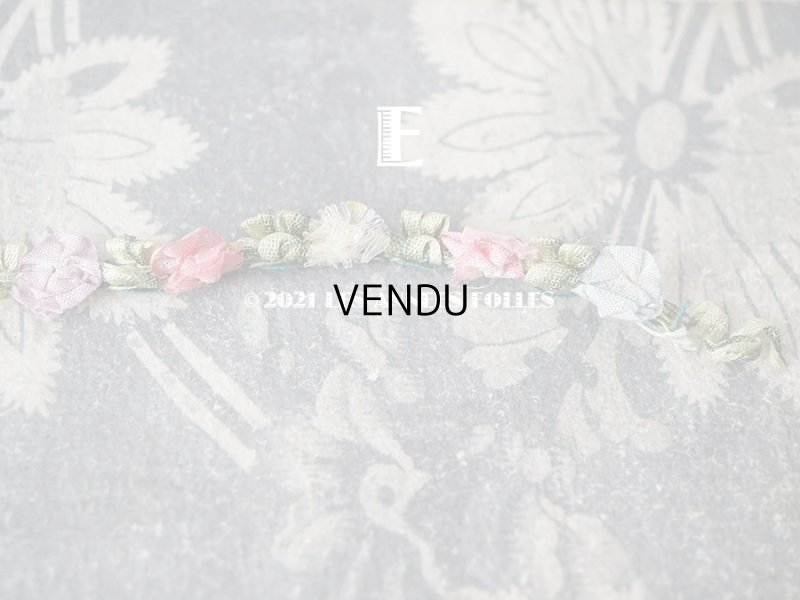 画像19: アンティーク シルク製 6色の薔薇のロココトリム