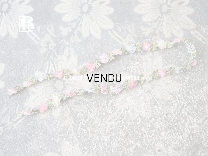 画像4: アンティーク シルク製 6色の薔薇のロココトリム