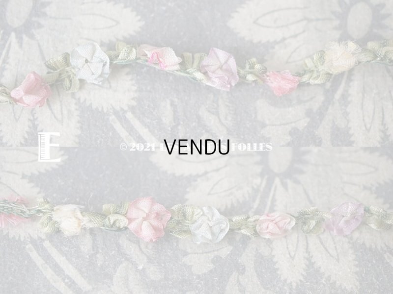 画像18: アンティーク シルク製 6色の薔薇のロココトリム