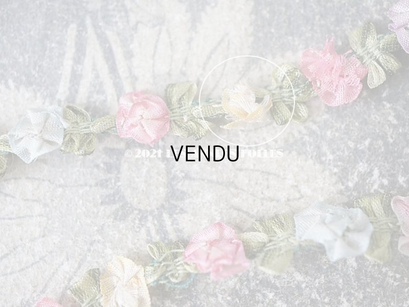 画像5: アンティーク シルク製 6色の薔薇のロココトリム