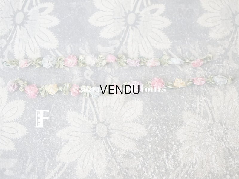 画像20: アンティーク シルク製 6色の薔薇のロココトリム