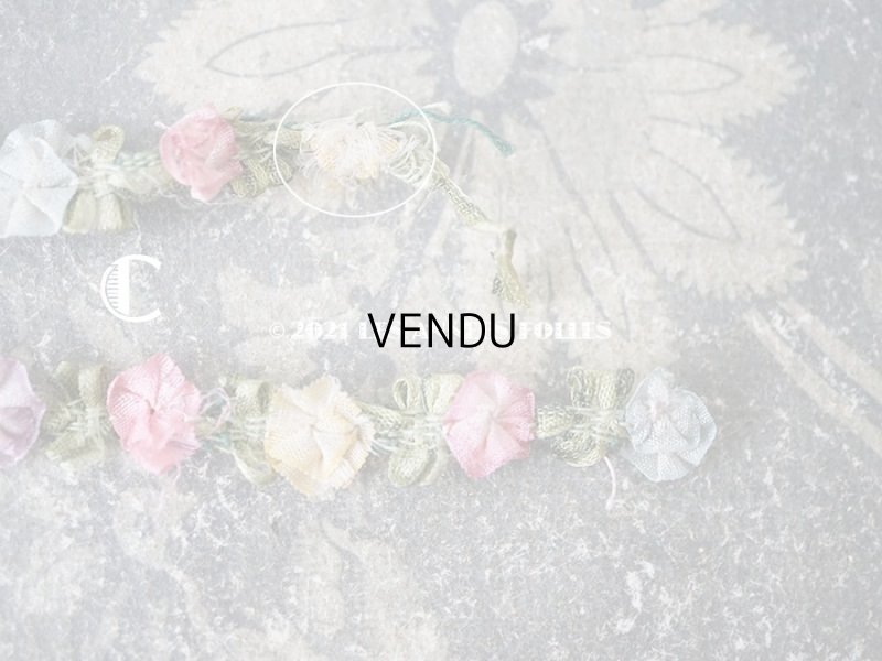 画像9: アンティーク シルク製 6色の薔薇のロココトリム