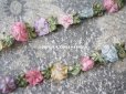 画像3: アンティーク シルク製 6色の薔薇のロココトリム 