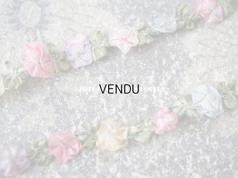 画像3: アンティーク シルク製 6色の薔薇のロココトリム