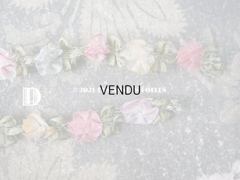 画像15: アンティーク シルク製 6色の薔薇のロココトリム