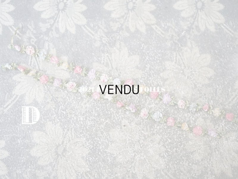 画像10: アンティーク シルク製 6色の薔薇のロココトリム