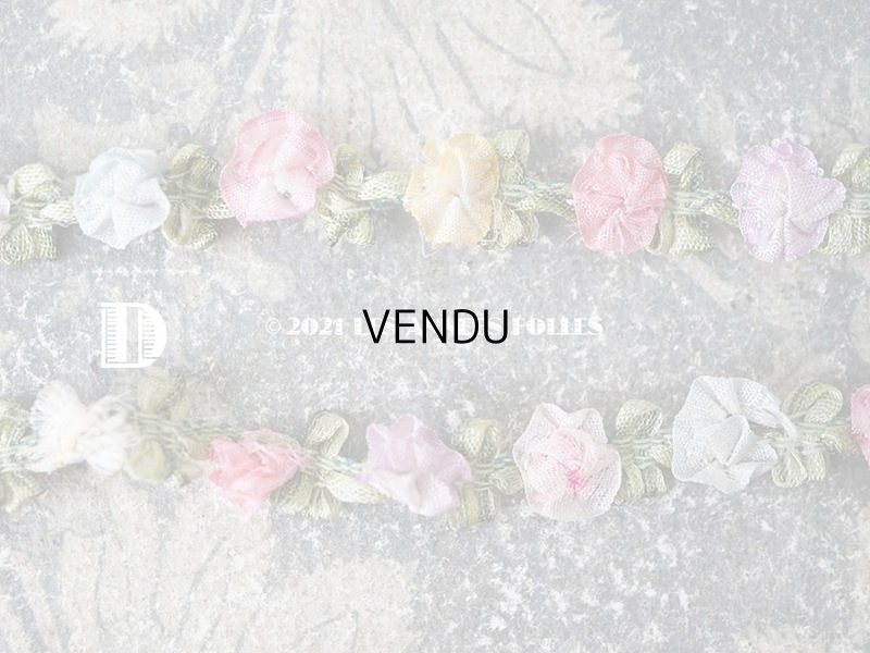 画像13: アンティーク シルク製 6色の薔薇のロココトリム