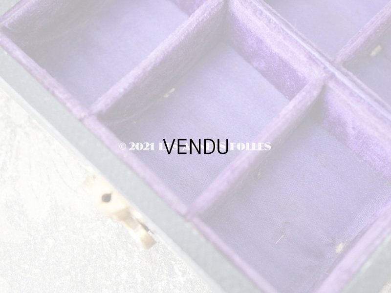 画像10: 19世紀末 アンティーク 大きなジュエリーボックス プレゼンテーションボックス 紫のベルベット