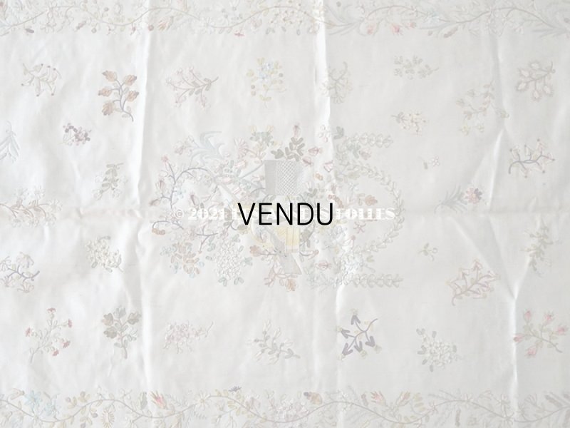 画像3: 18世紀末 アンティーク ロココ調 シルク製 大きなパネル リボン刺繍 & ボーヴェ刺繍 70×52cm