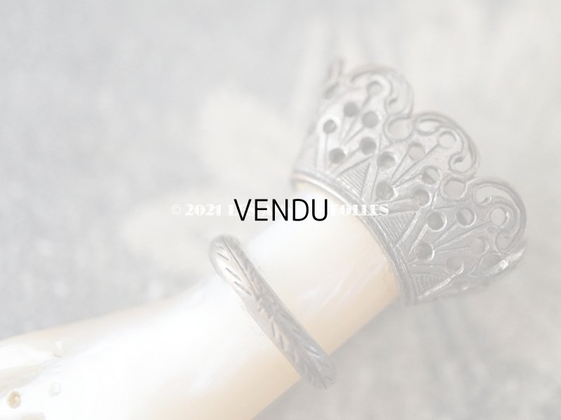 画像5: アンティーク 　手のモチーフのクラヴィエ シャトレーヌ　マザーオブパール