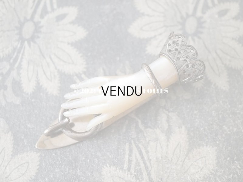 画像3: アンティーク 　手のモチーフのクラヴィエ シャトレーヌ　マザーオブパール